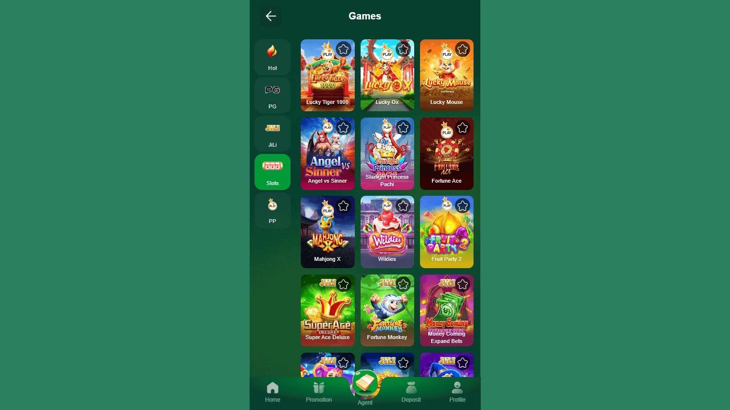 Bethall Casino game lobby on desktop