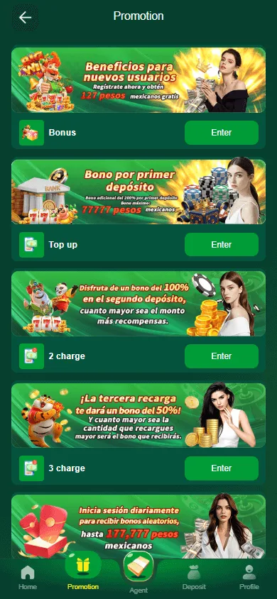 Bethall Casino promotions area on mobile